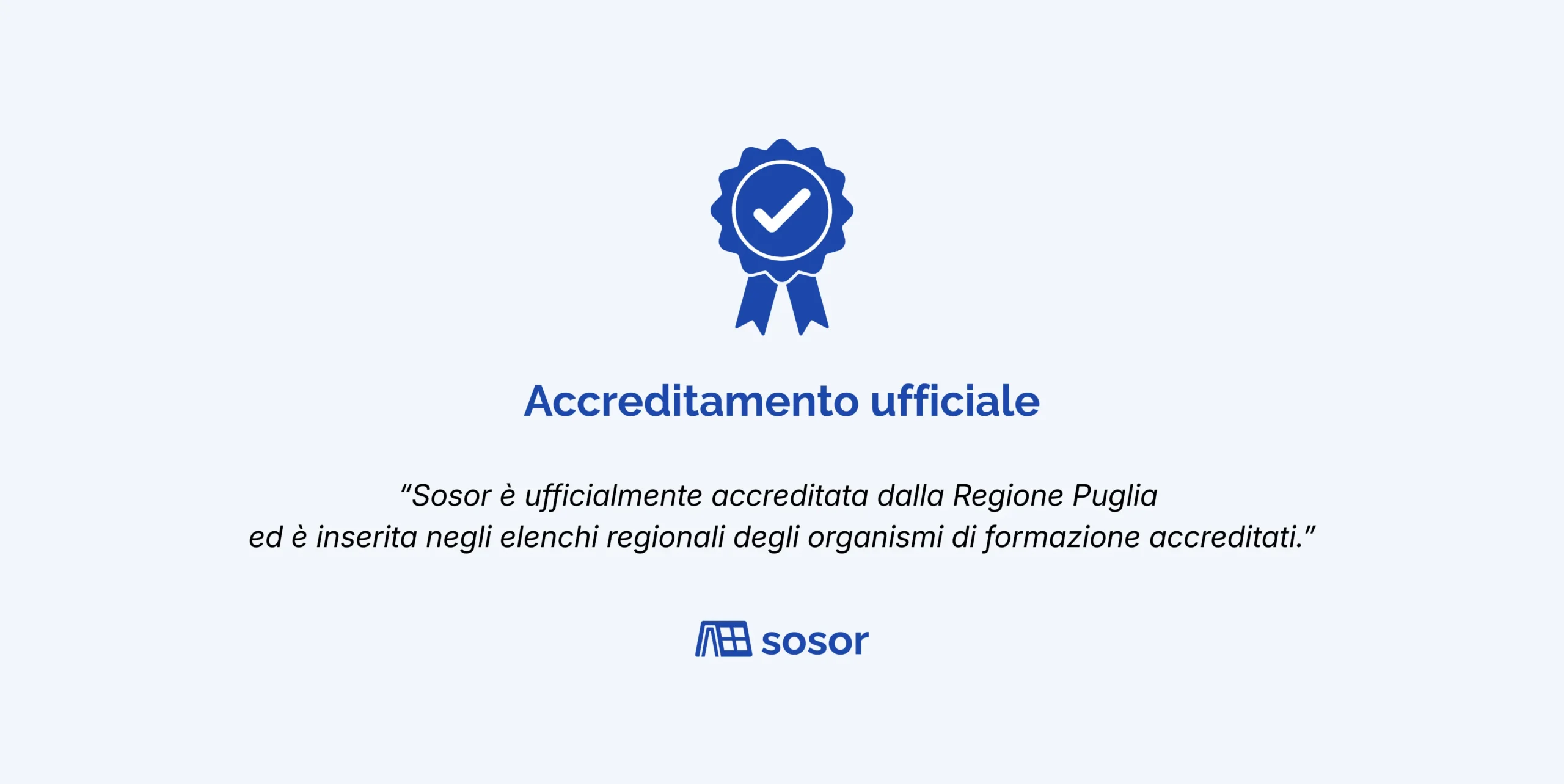 Sosor accreditamento organismo formativo Regione Puglia